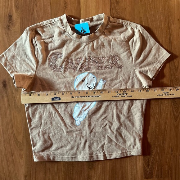 NWT Casper rhinestone embellished crop top T-shirt, size medium 👻 - Picture 5 of 8